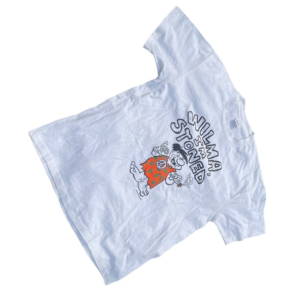 Vtg 90’s Fred Flintstone "Wilma‎ I'm STONED" T shirt Size XL Single Stitch USA - Picture 7 of 8